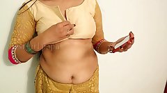 Indian huge tits aunt removing infront of cam while seeing porn